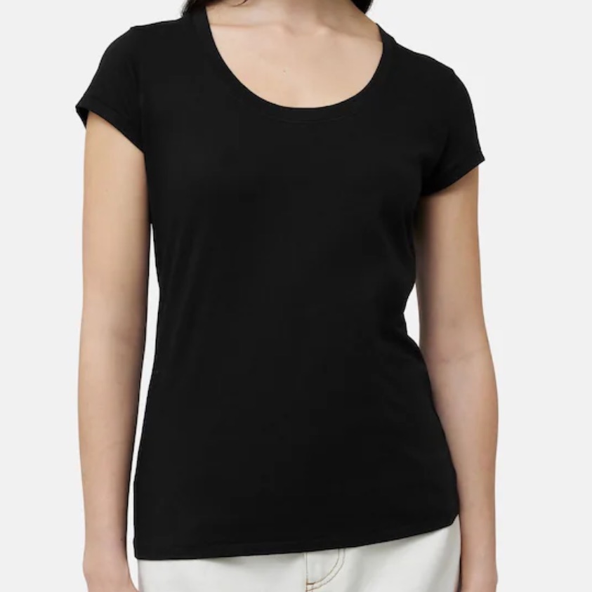 Gap Vintage Y2k Cotton Scoop Neck Black Short Sleeve Tee L